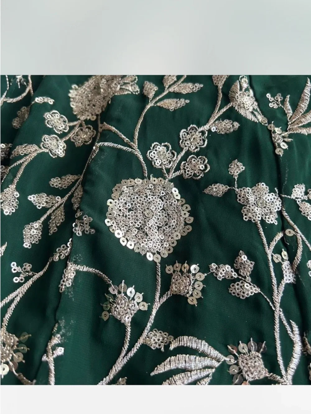 The Saree Room Emerald Green Blouse (s/xs) and Sequined Skirt (xs) - Picture 9 of 9